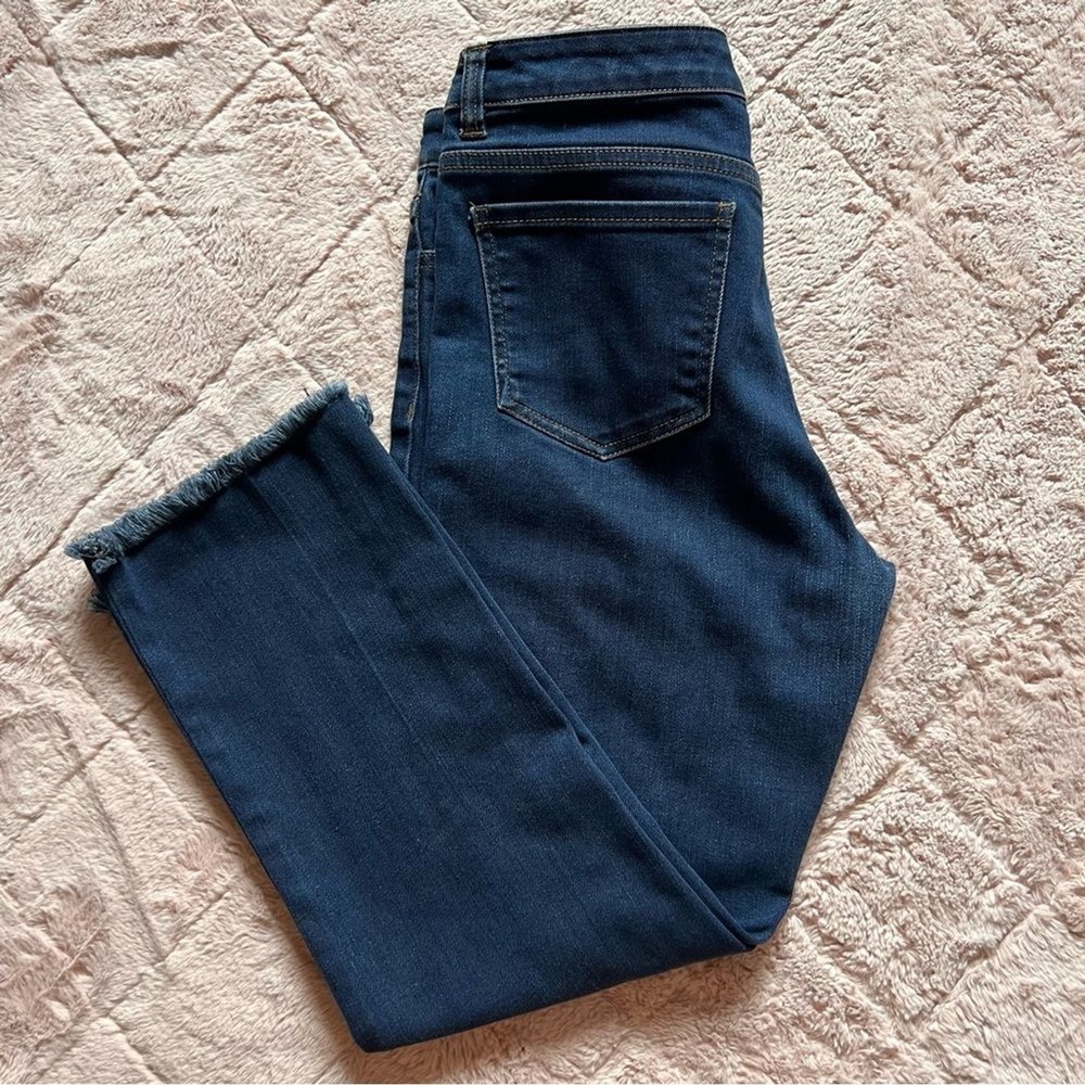Brooks Brothers Skinny Leg Raw Hem Denim Jeans Preppy‎ Minimalist Old Money Sz 6